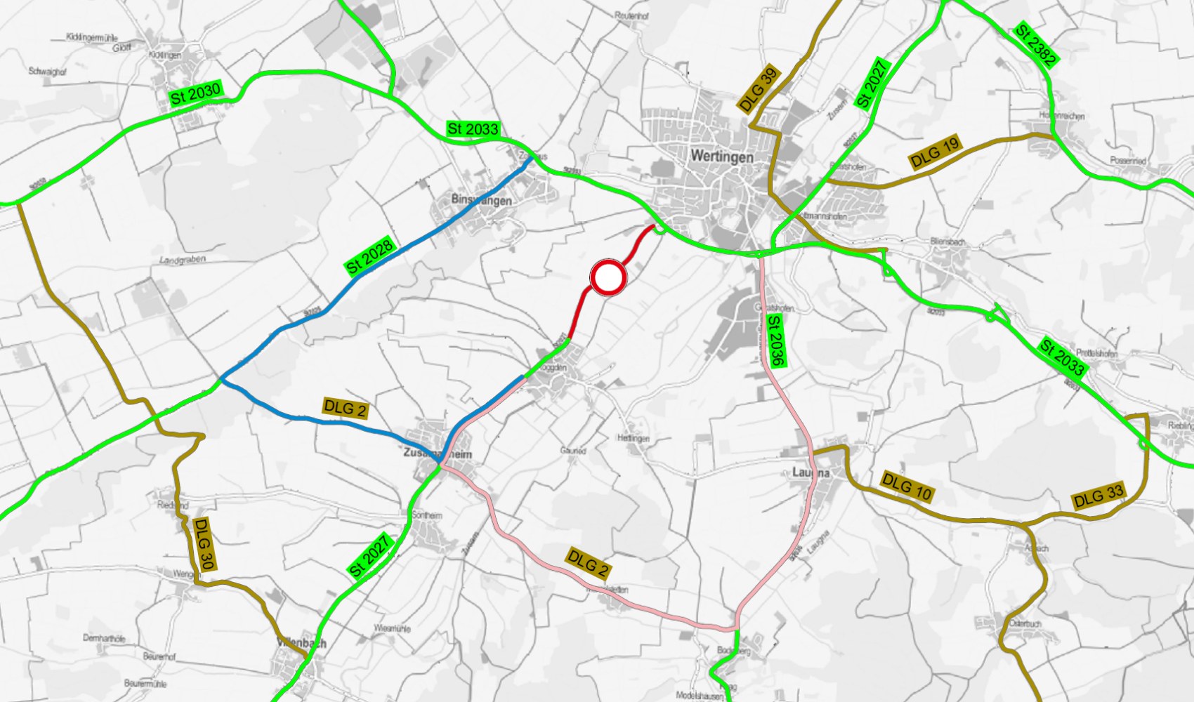 Umleitungsplan St2027 Wertingen und Roggden Umleitungsplan St2027 Wertingen und Roggden